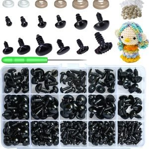 Plastic Safety Eyes and Noses (Black) with Washers (462 pieces)