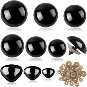 80Pcs Large Safety Eyes and Noses Kit Black Plastic Craft Dolls Eyes