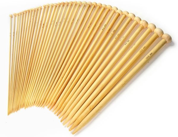 Bamboo Knitting Needles Sold Separately (18 Sizes From 2.0mm to 10.0mm)