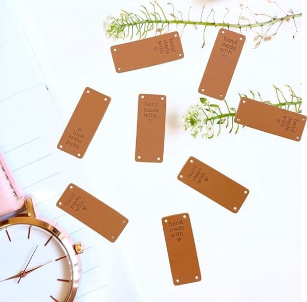 "Handmade with Love" Faux Leather Tags (10 per pack)