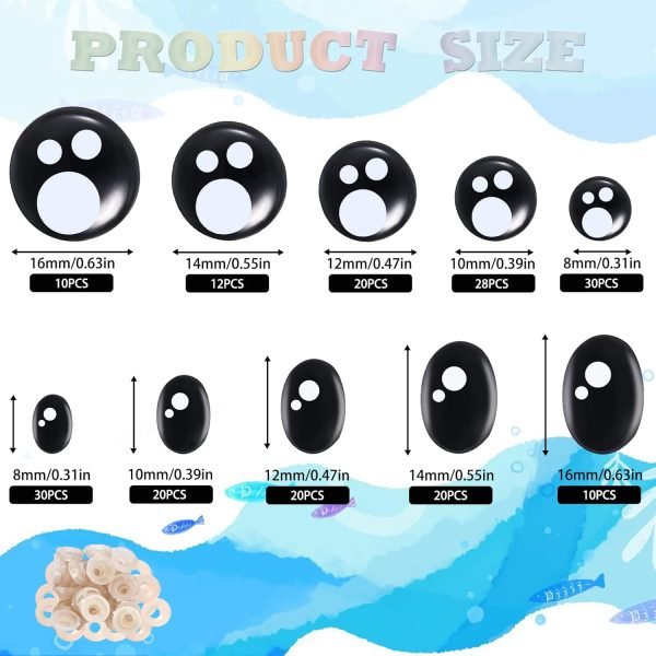 Safety Eyes (Round & Oval shape with white spots)400 pieces - Image 2