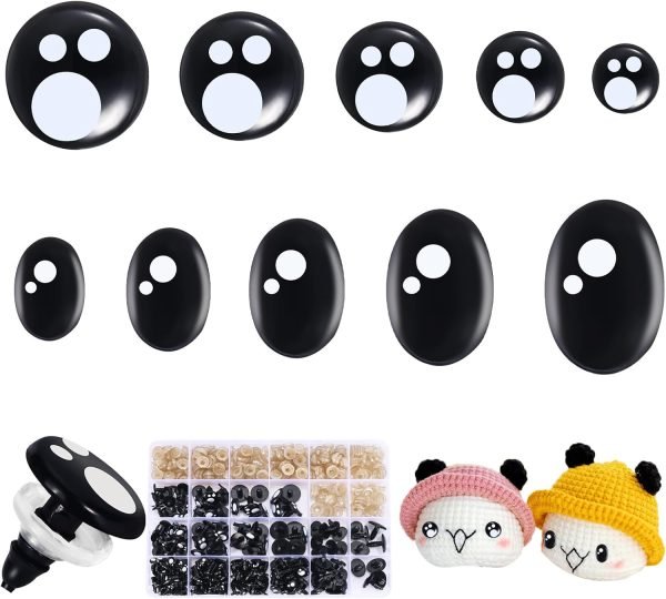 Safety Eyes (Round & Oval shape with white spots)400 pieces