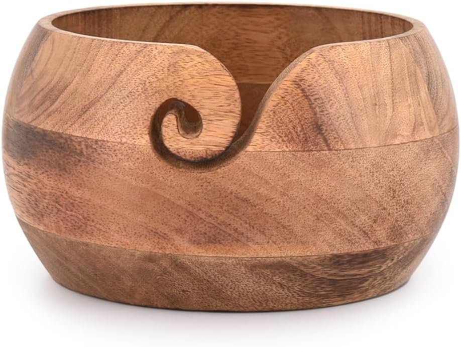 Wooden Yarn Bowl (7" x 7" x 4'') - Image 2