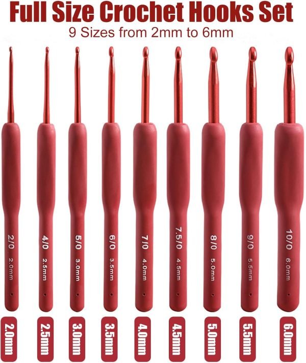 Crochet Hook Set (9 hooks, 2mm to 6mm) - Image 2